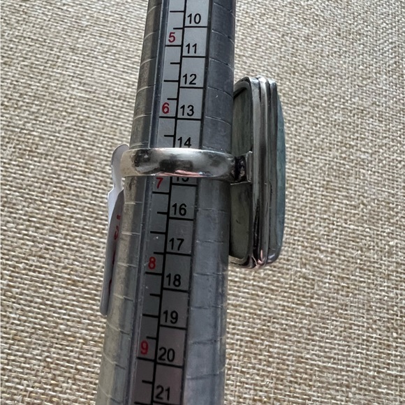 New Ruby Fuchsite Crystal Stone Silver Overlay Ring Size 6.75 - Picture 6 of 7